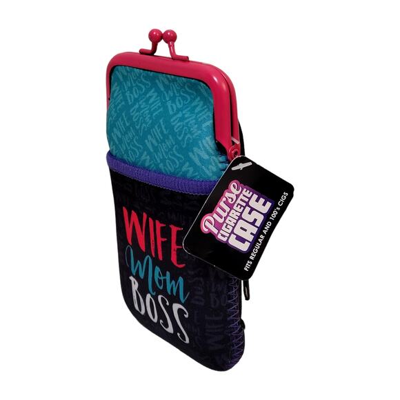 NWT Womens Cigarette Case for 100s Wife Mom Boss Twist Clasp Water Resistant - Picture 2 of 5